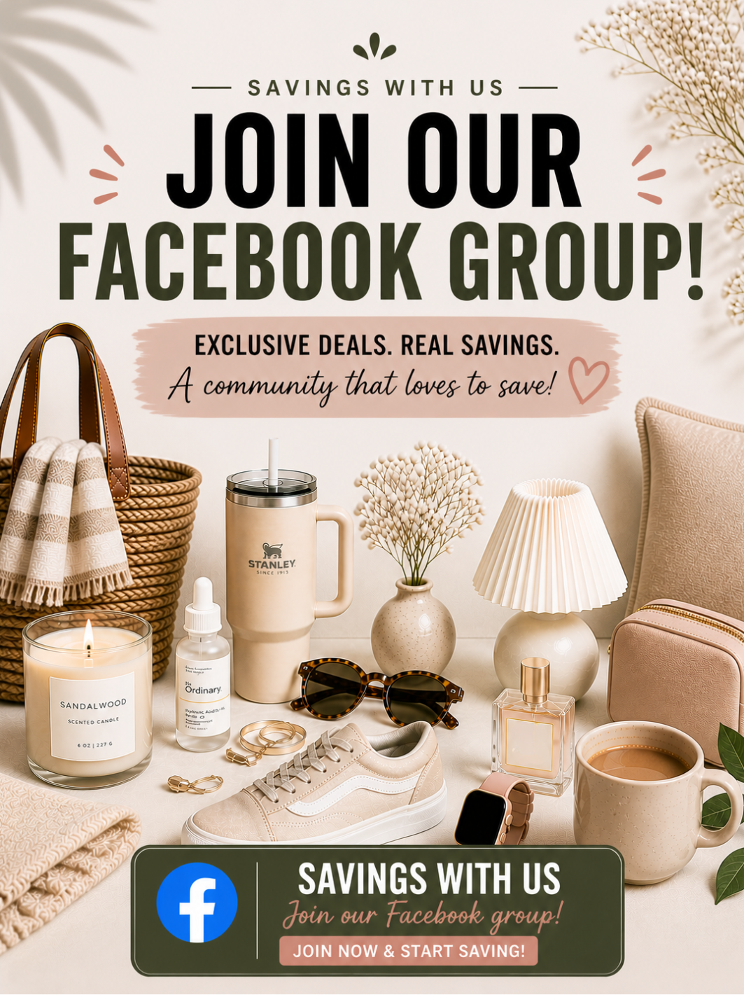 Savings with Us Facebook ad: Deals Posted Daily.