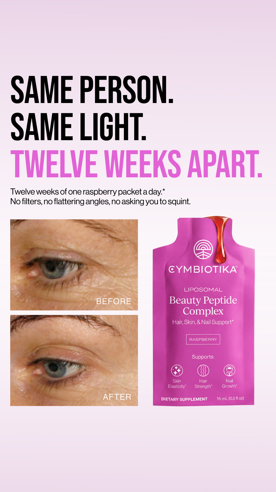 Cymbiotika Facebook ad: Try Beauty Peptide Complex