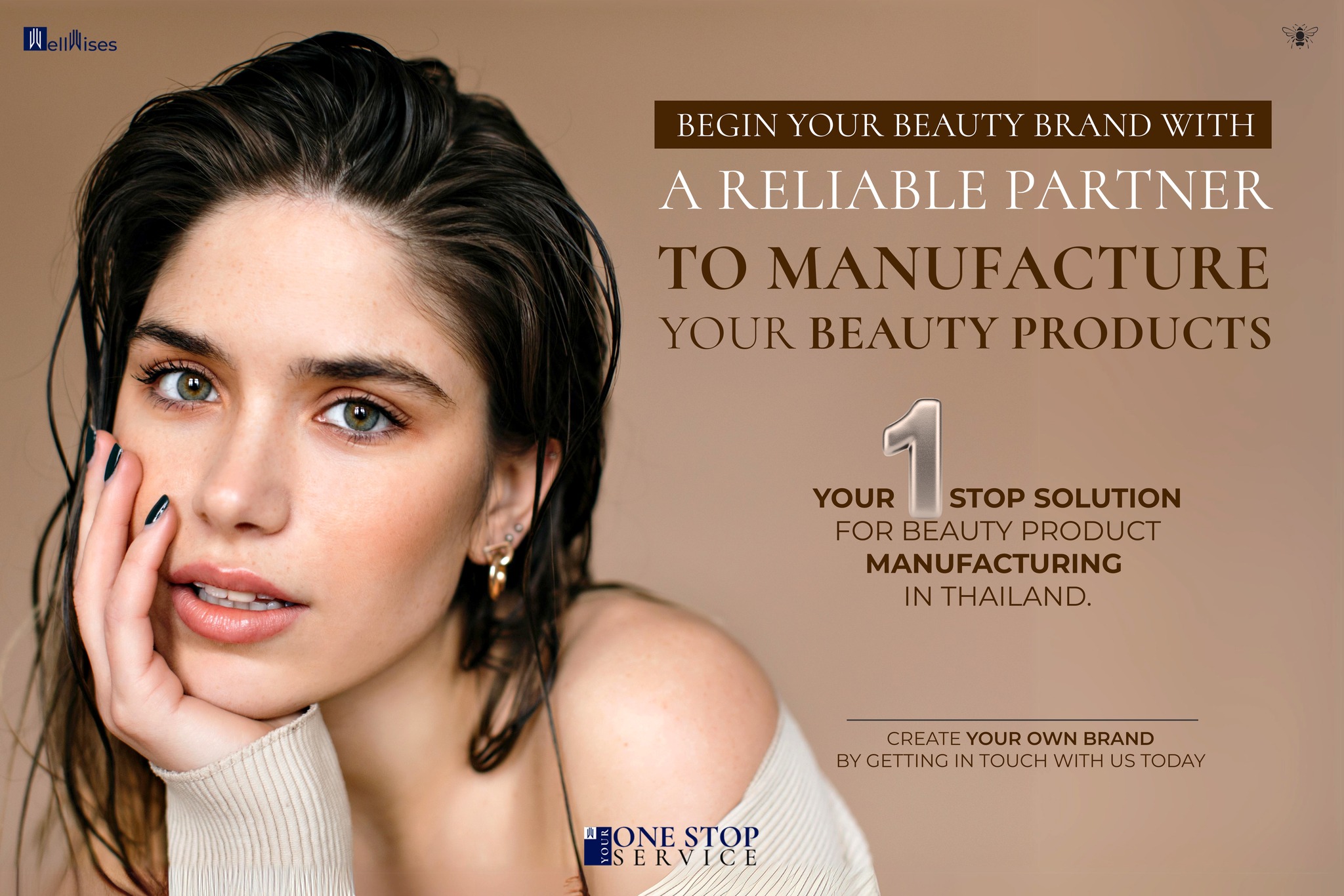 Wellwises Facebook ad: BEGIN YOUR BEAUTY BRAND!