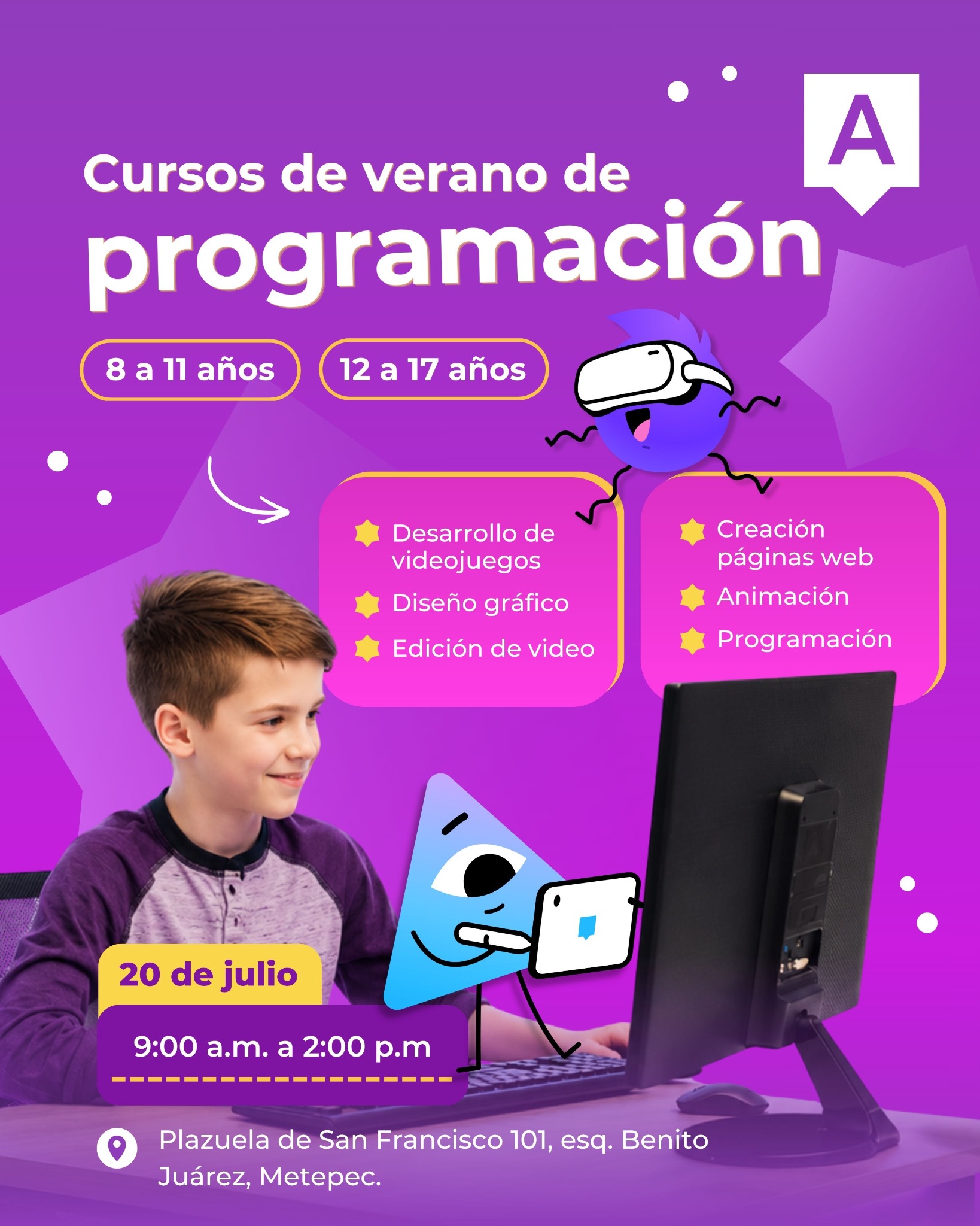 Algorithmics Metepec Facebook ad: Domina robótica y programación en verano