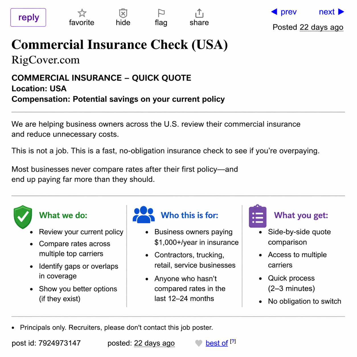 RigCover.com Facebook ad