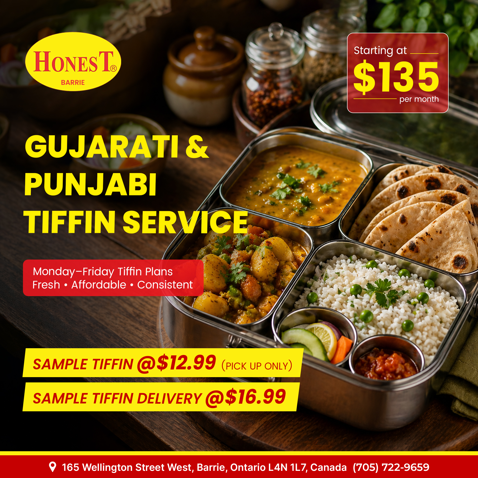 Honest.Barrie Facebook ad: Enjoy the comfort of ghar jaisa khana every…