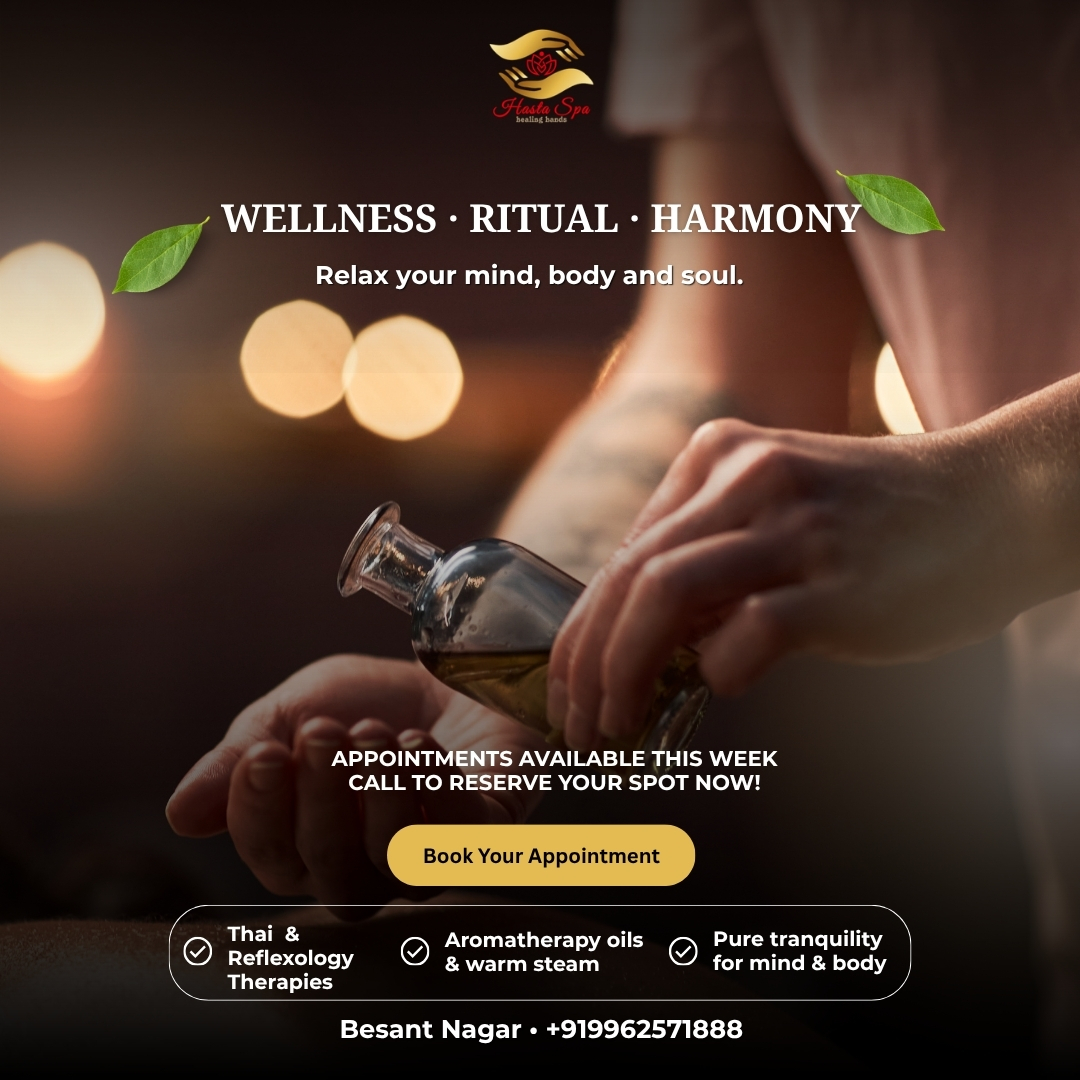 Hasta Spa & Beauty Salon Facebook ad: Relax. Refresh. Restore. at Hasta Spa - Besant Nagar