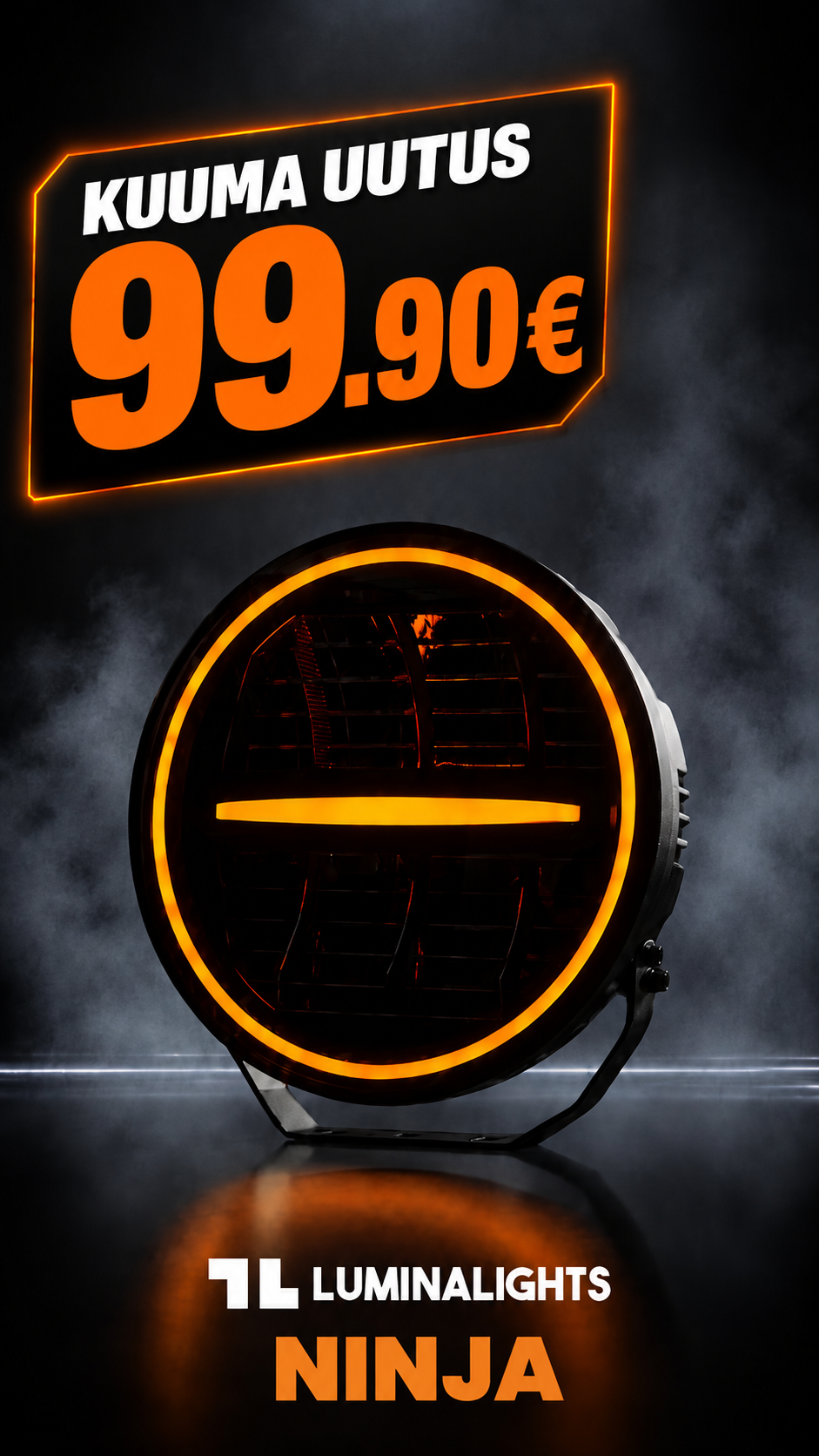 Lumise.fi Facebook ad: LuminaLights Ninja LED-lisävalo