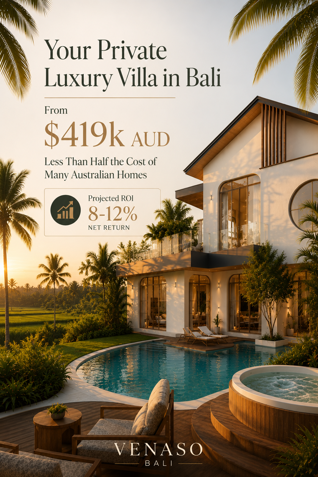 Venaso Bali Facebook ad: Discover Luxury Living in Bali
