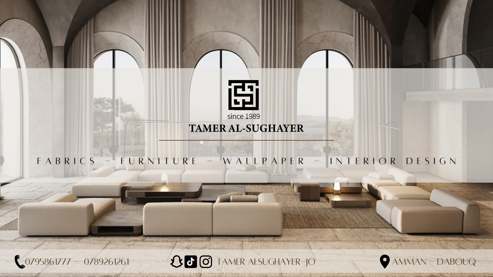 Tamer Al-Sughayer Facebook ad: Furniture | Fabrics | Wallpaper | Interior Design