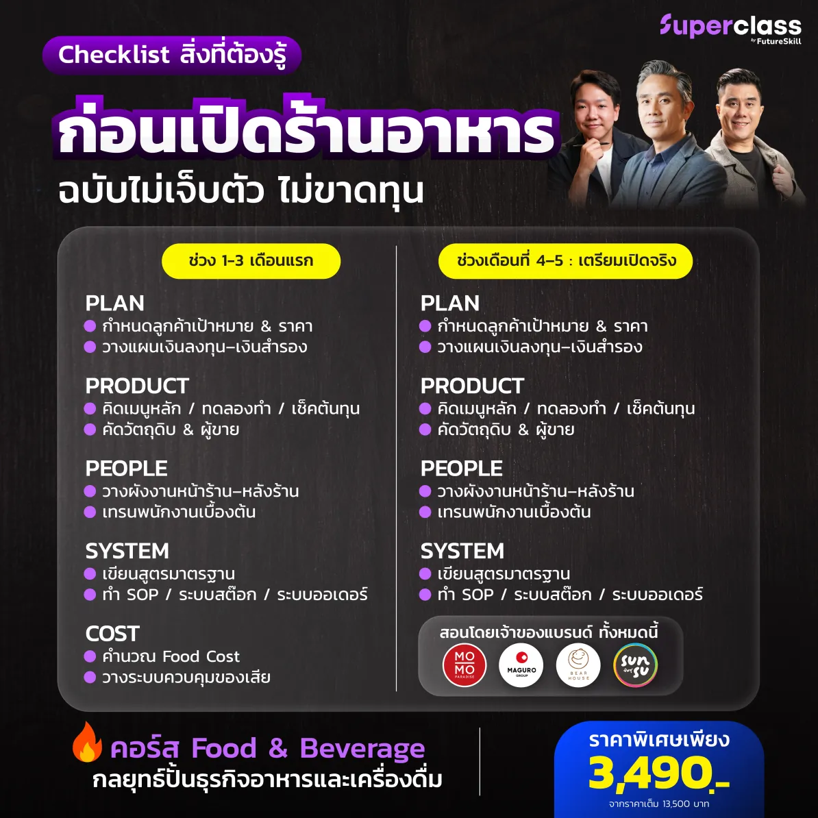 SuperClass by FutureSkill Facebook ad: Food & Beverage กลยุทธ์ปั้นธุรกิจอาหารและเครื่องดื่ม