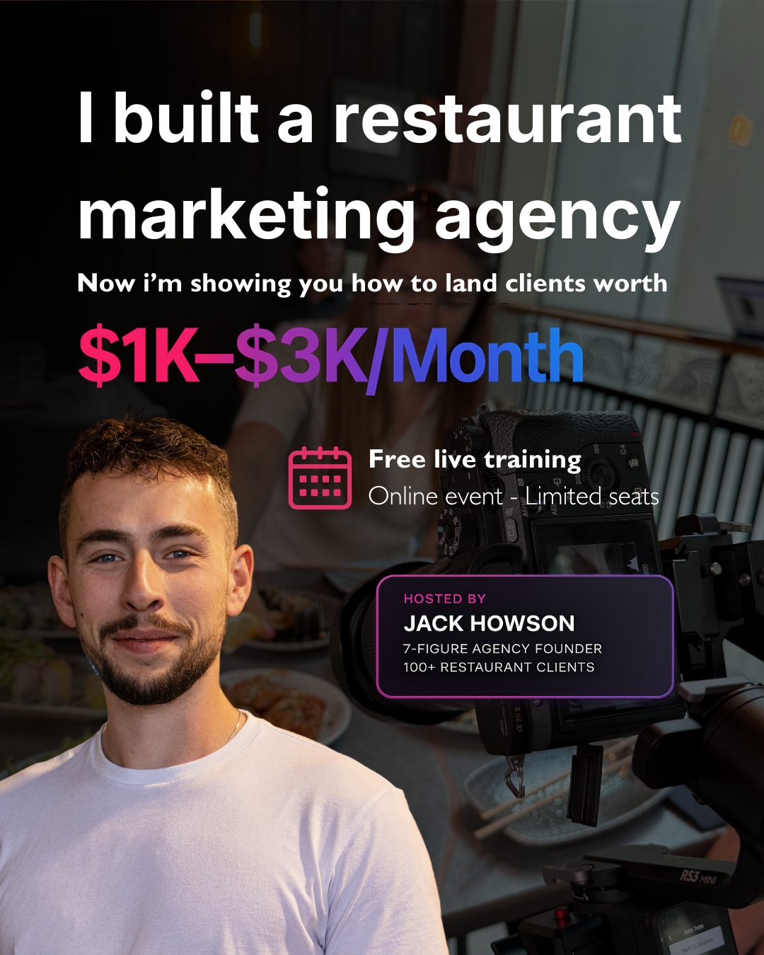 Aperture Comms Facebook ad: How To Land $1k-$3k Restaurant Clients