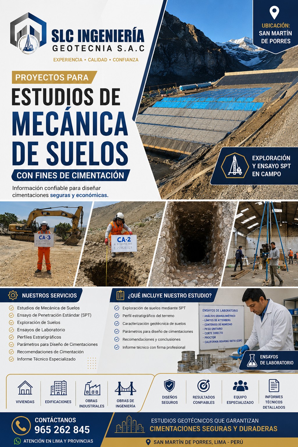 Servicios de Ingeniería Geotecnia Facebook ad: **¿Vas a construir una vivienda, edificio, almacén, nave…
