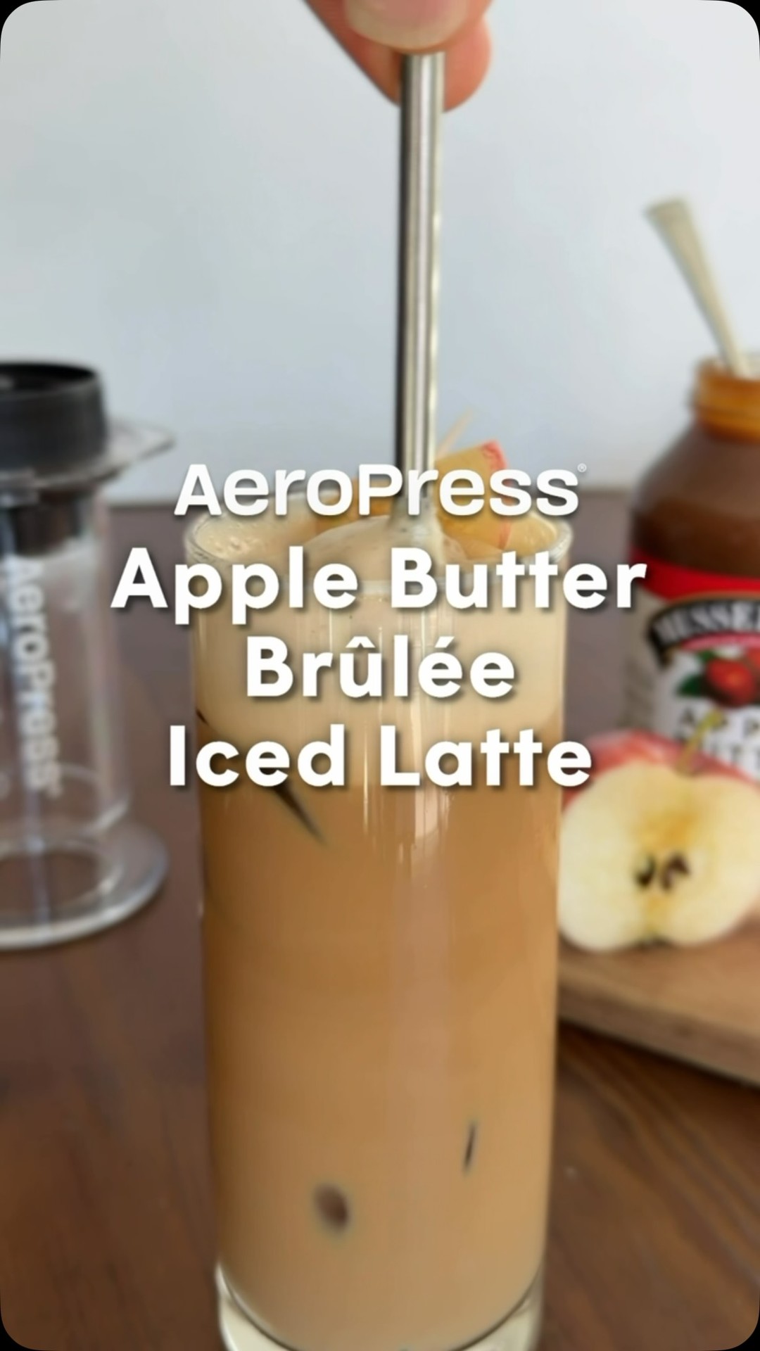 AeroPress Facebook ad: This @aeropress Apple Butter Brûlée Iced Latte is…