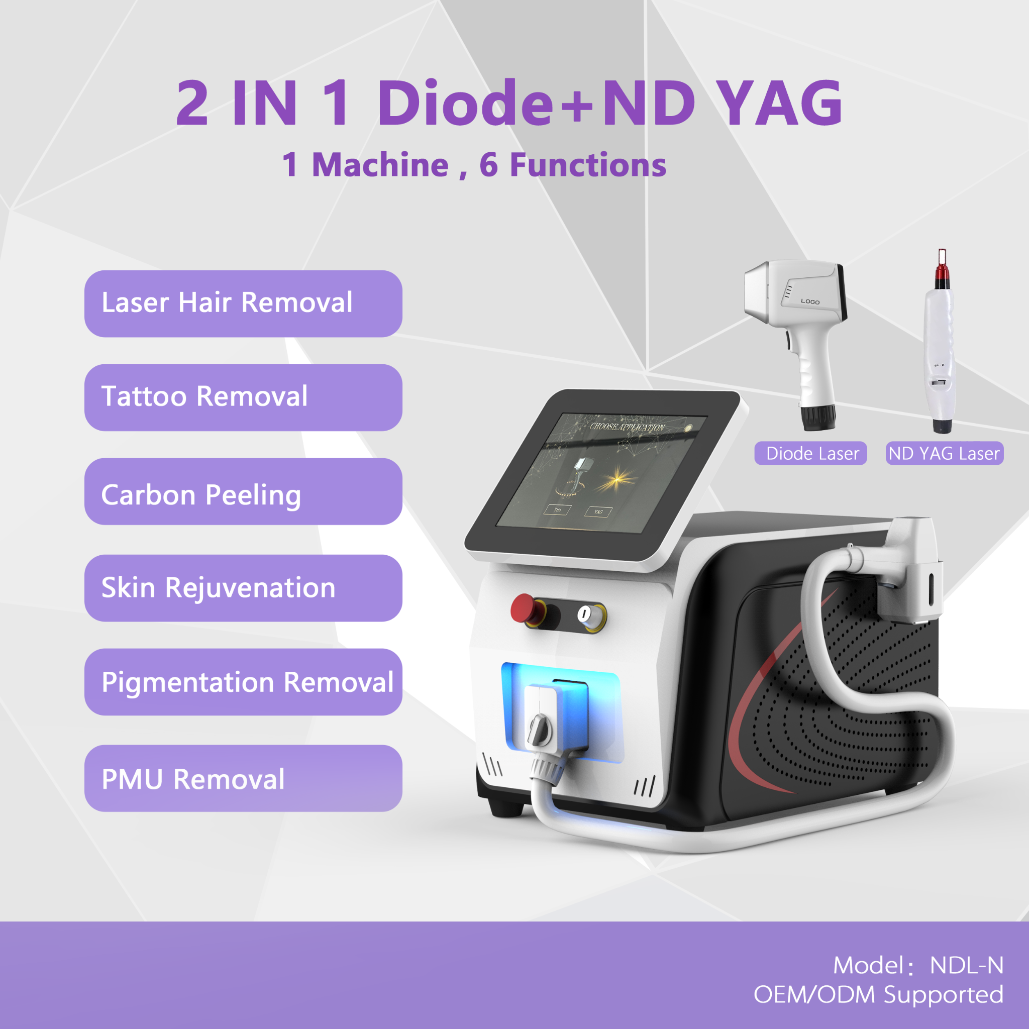 Navilaser Facebook ad: 2 in 1 Diode Laser + ND YAG Laser Machine HOT SALE