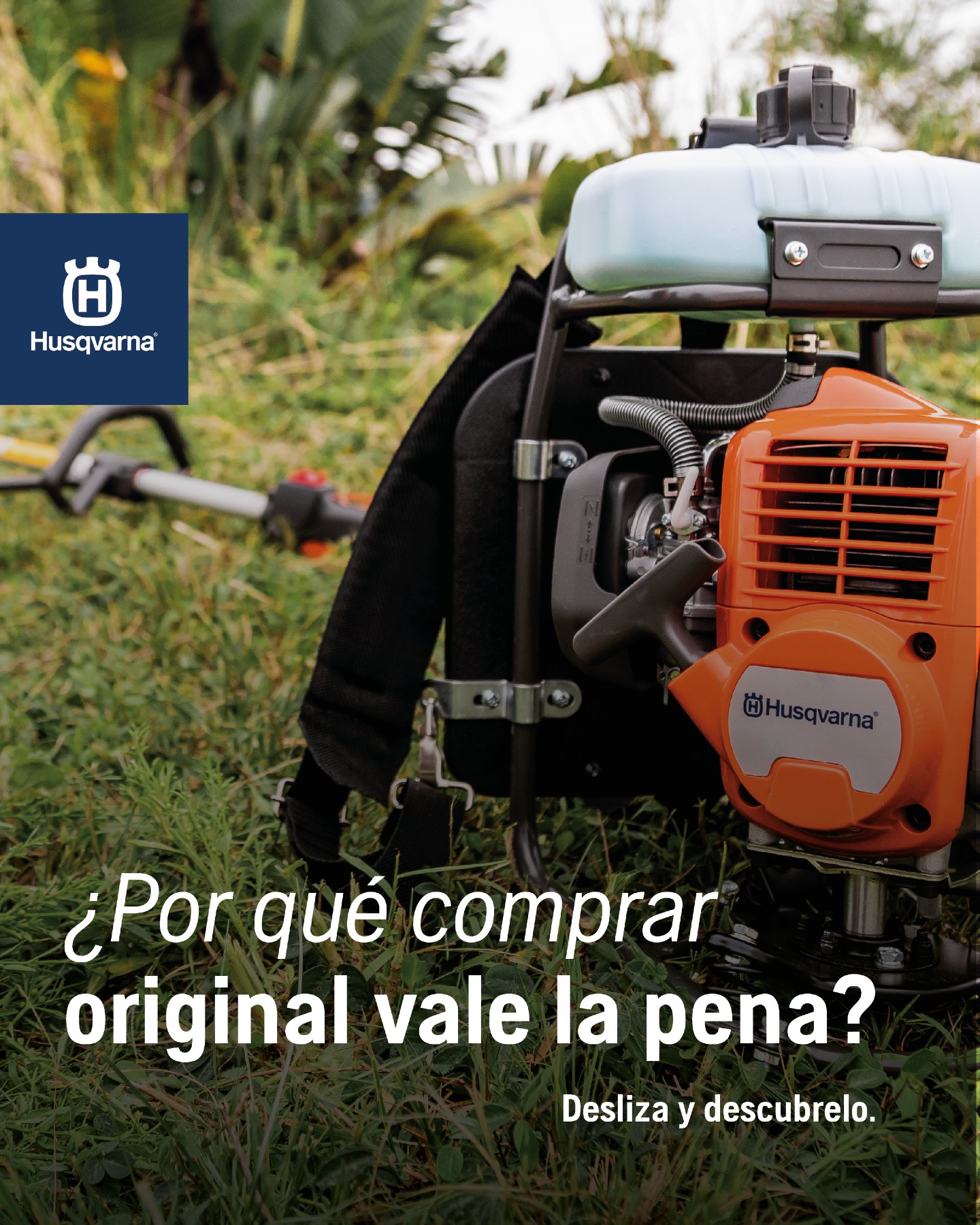 Husqvarna Colombia Facebook ad: ¿Sabes qué diferencia a una máquina original Husqvarna?