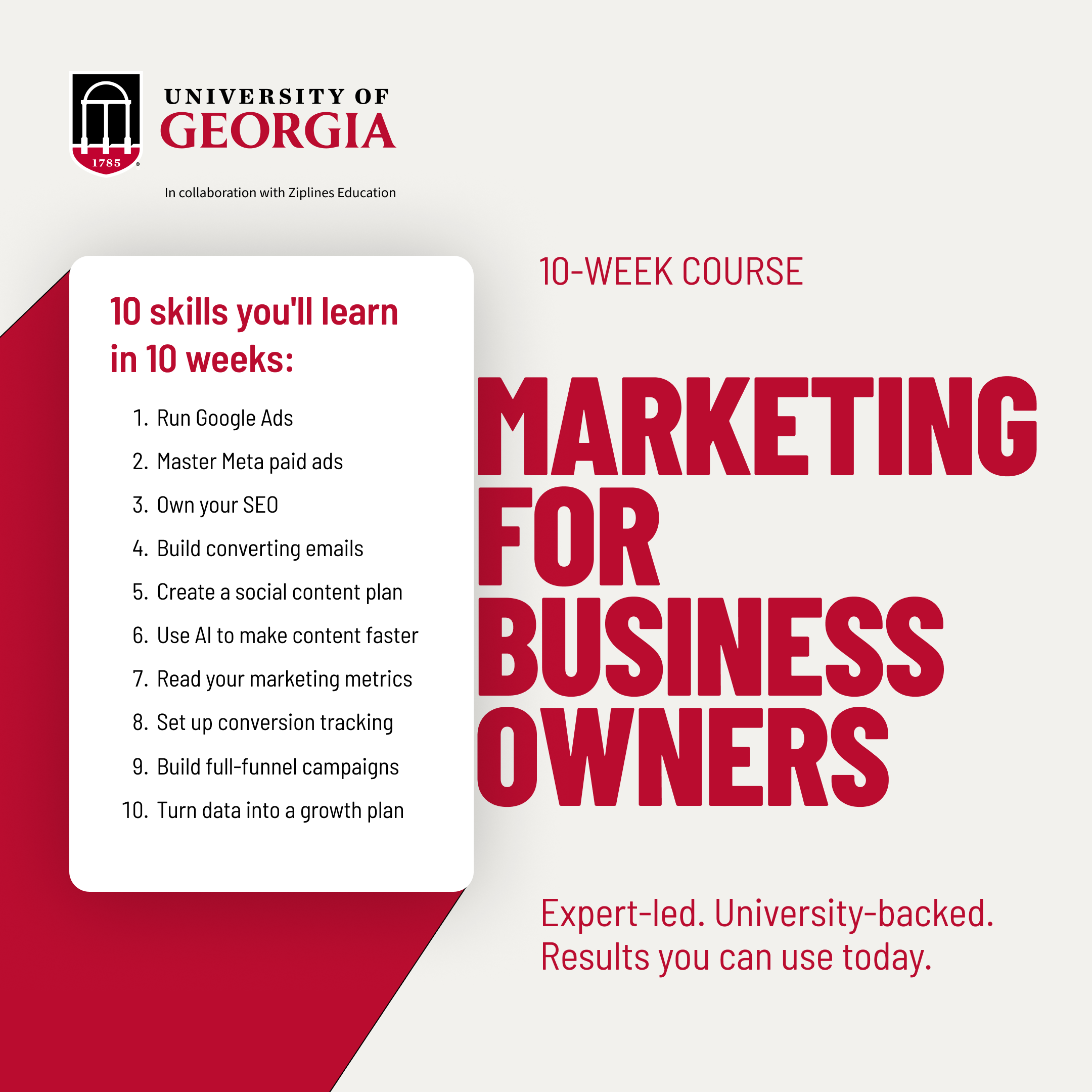 University of Georgia Center for Continuing Education Facebook ad