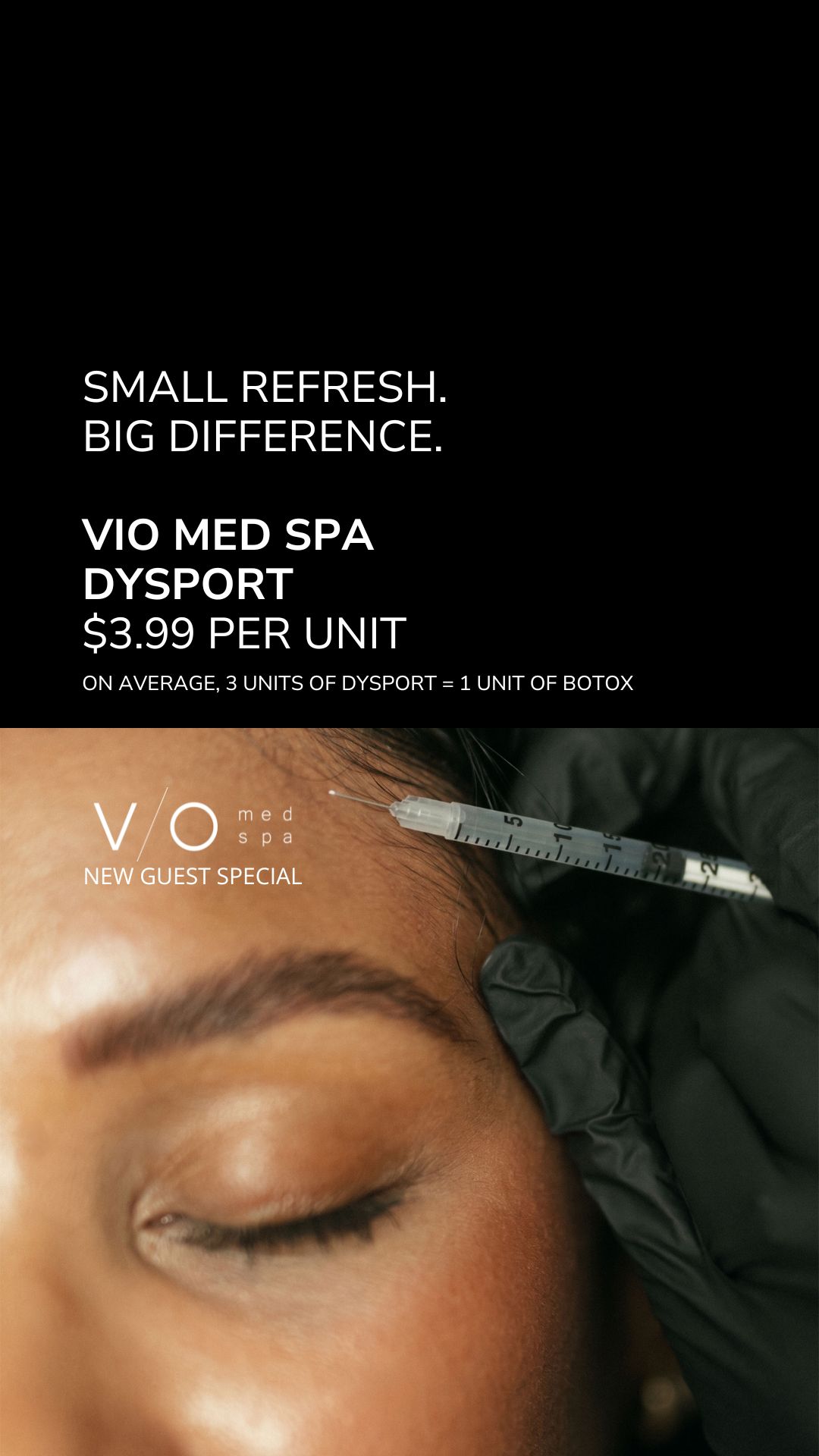 VIO Med Spa Huntersville Facebook ad: Refined for $3.99/Unit