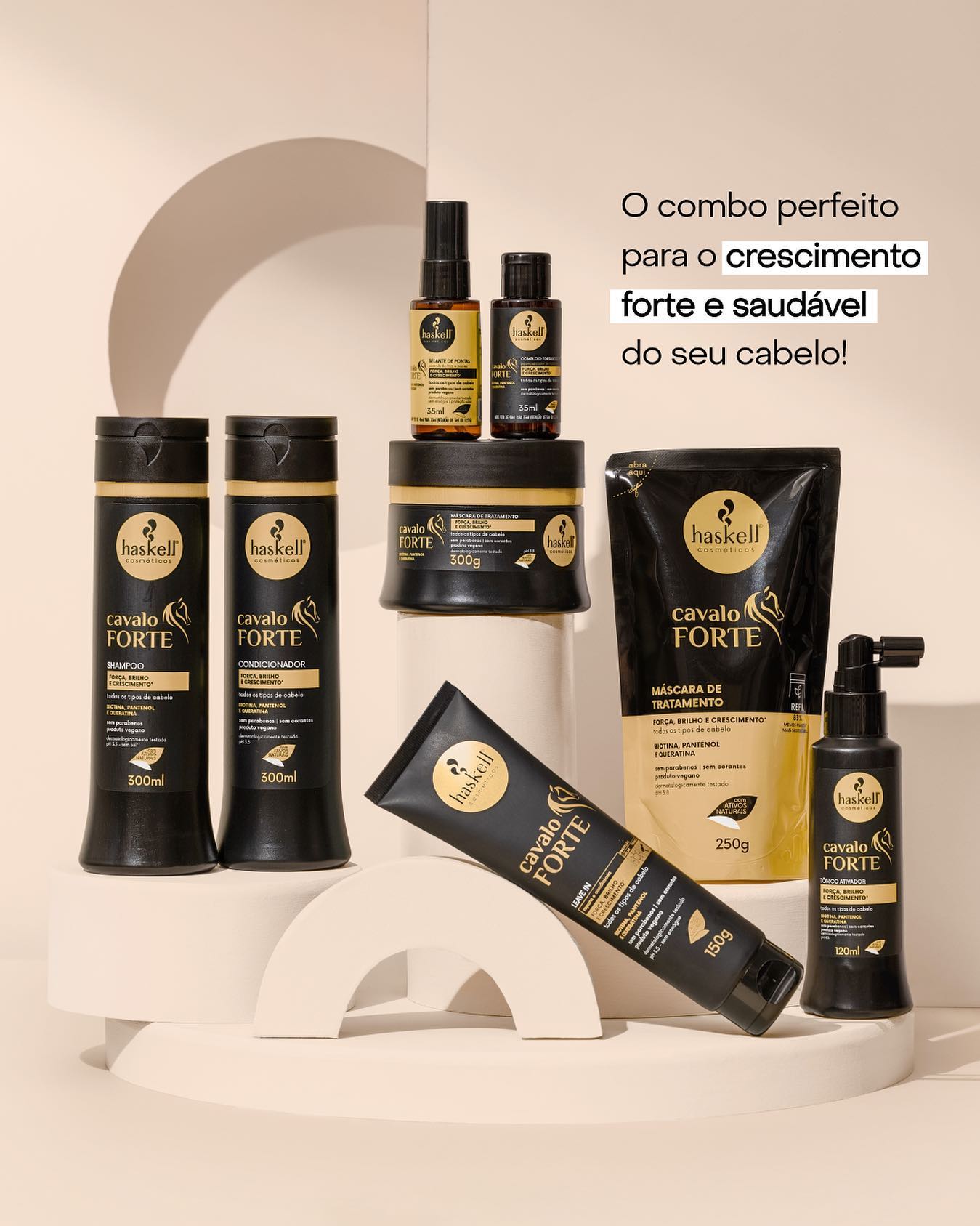 Haskell Cosméticos Facebook ad: Aqui que pediram uma linha para a força…