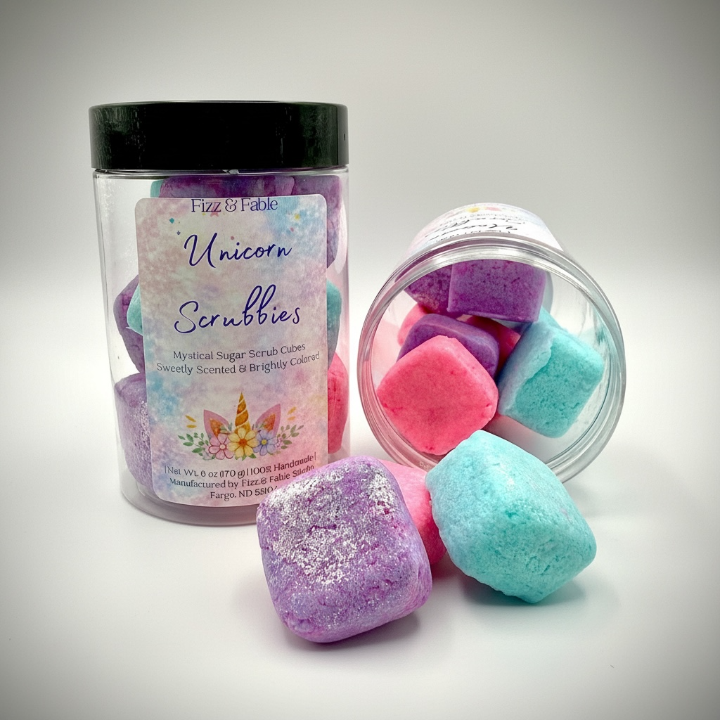 Fizz and Fable Studio Facebook ad: Whimsical bath and body products handmade with care…