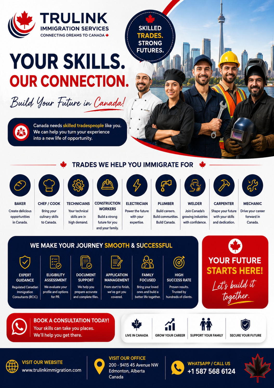 Trulink Immigration Services Facebook ad: Canada is Calling!