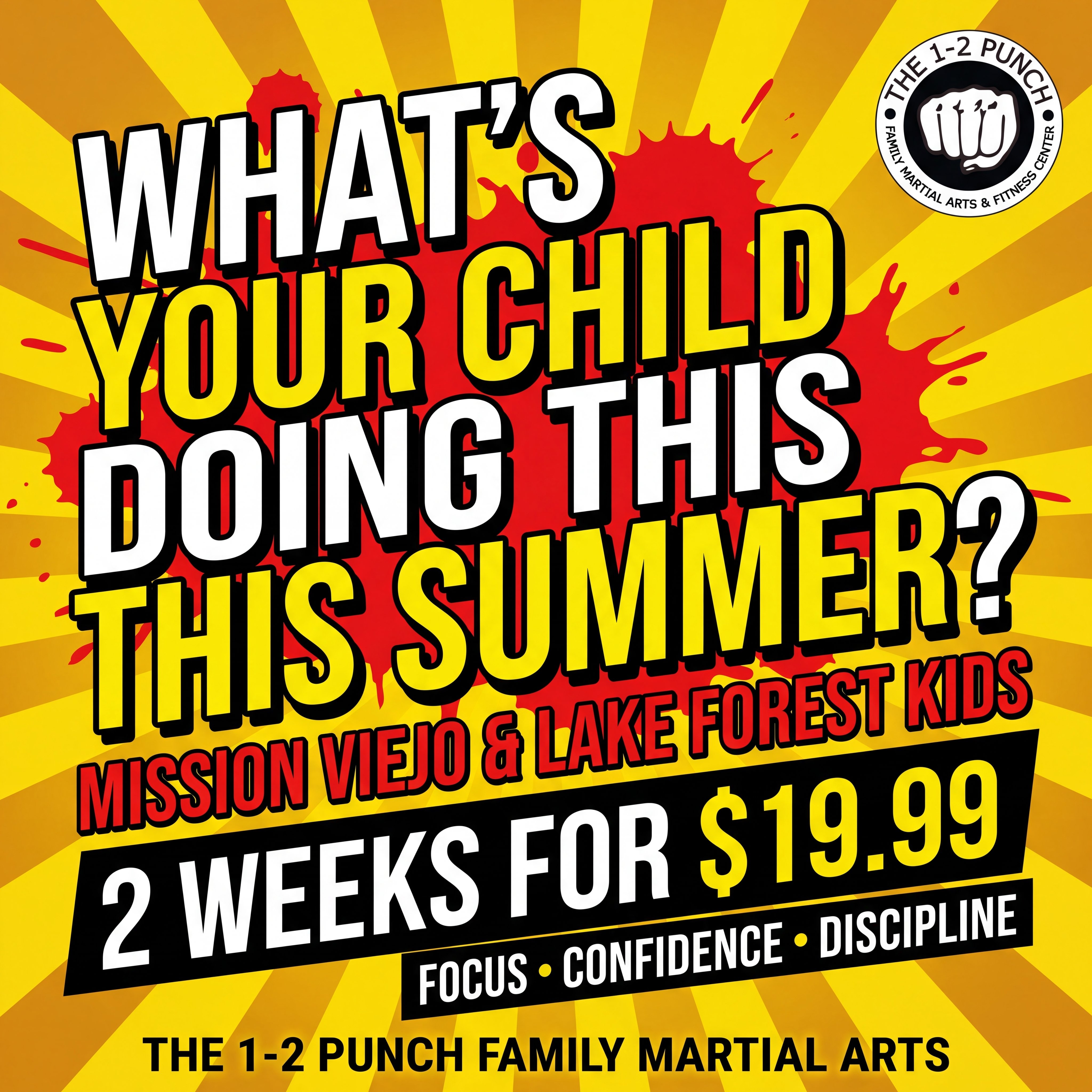 The 1-2 Punch Family Martial Arts & Fitness Center Facebook ad