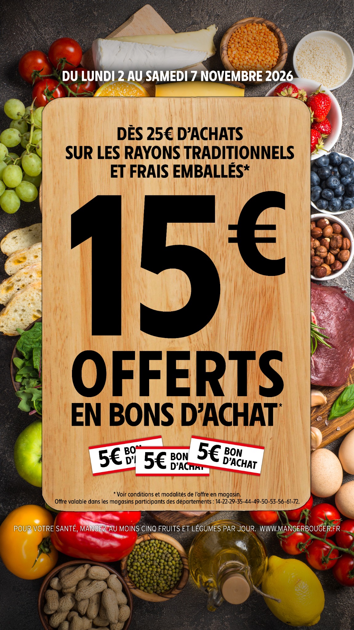 Intermarché Facebook ad: 15€ offerts