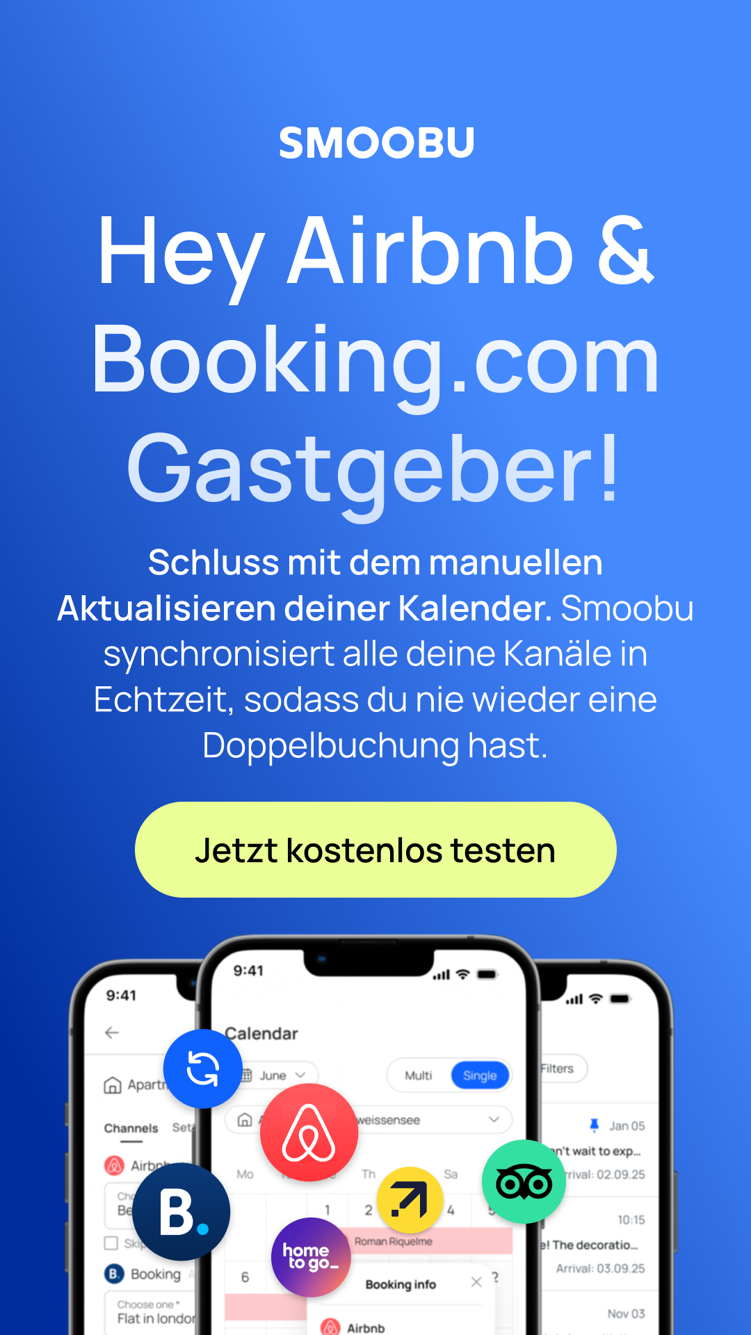 Smoobu - The Vacation Rental Software Facebook ad: Jetzt 14 Tage gratis testen