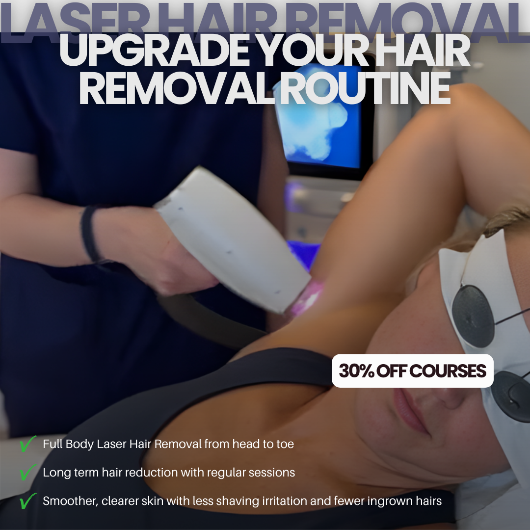 The Clinical Beauty Room Facebook ad: 30% Off Laser Courses