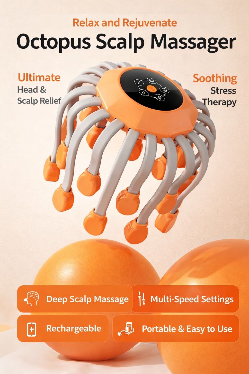 Heolio Facebook ad: Relieves scalp tension linked to migraines