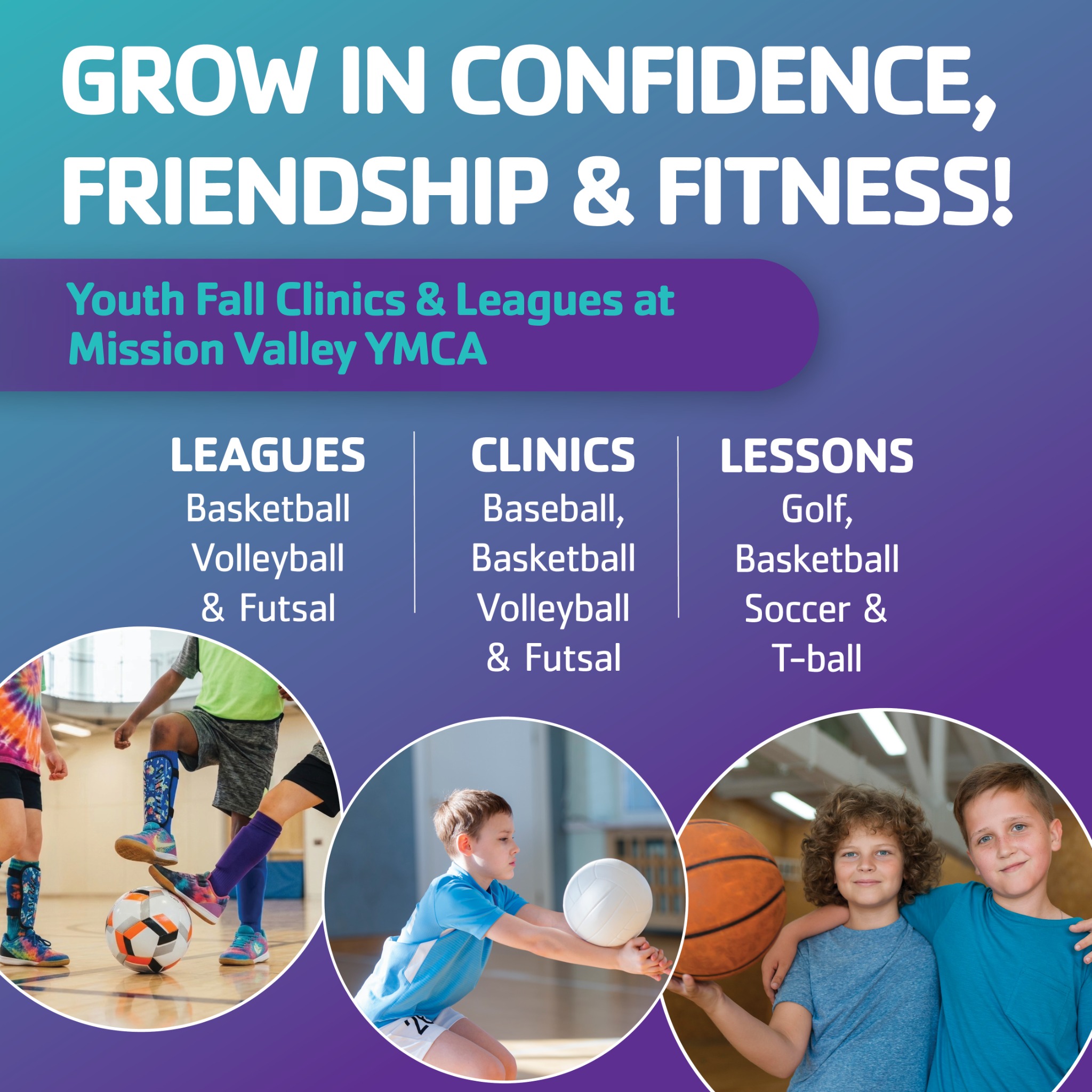 Mission Valley YMCA Facebook ad: From first goals to home runs, every play…