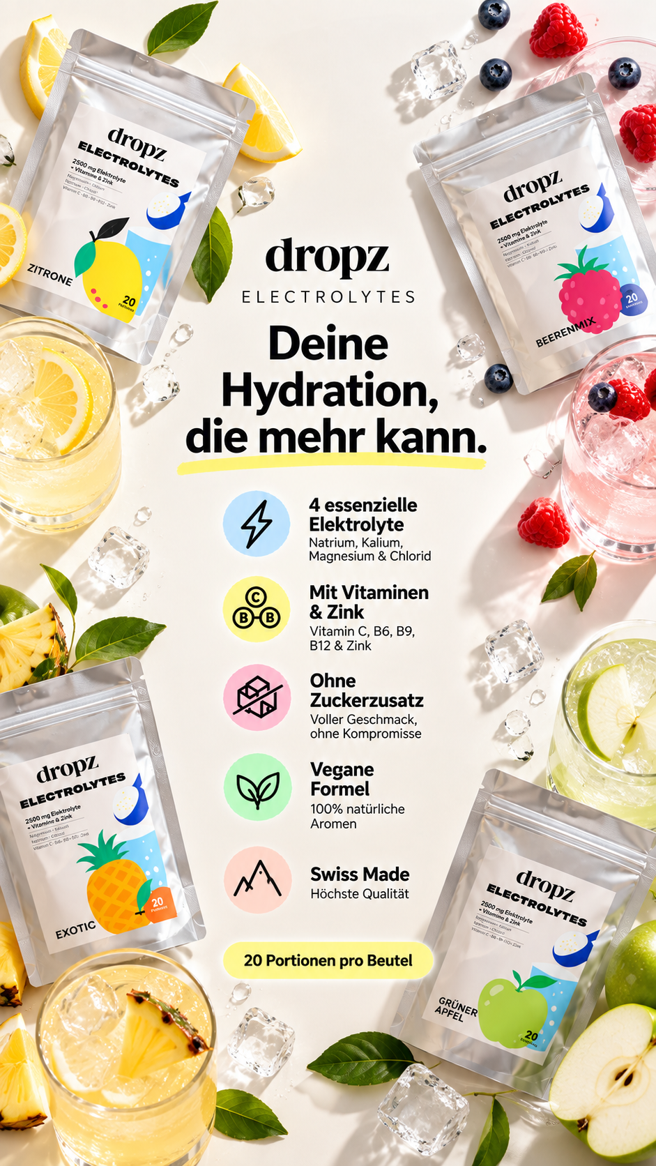 dropz Facebook ad: Hydration, die mehr kann