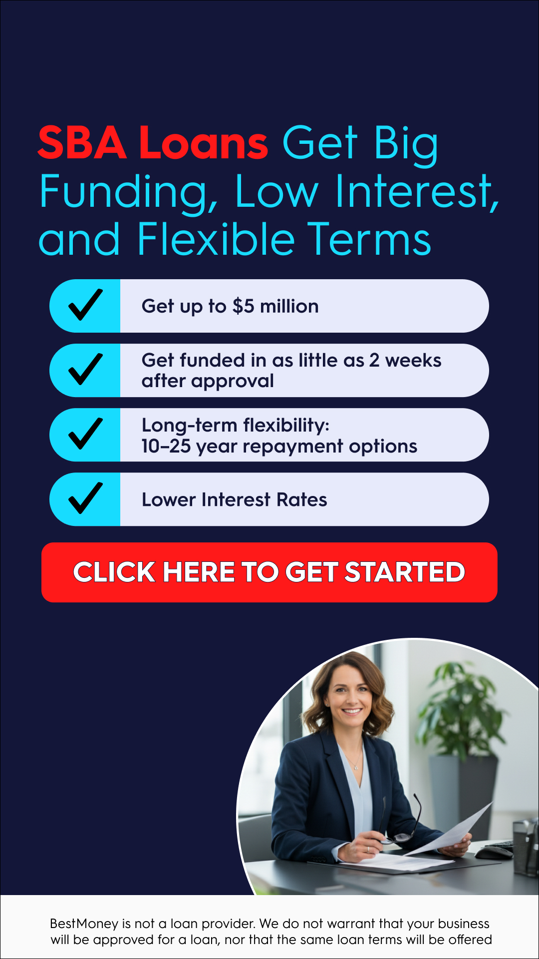 BestMoney.com - Business Loans Facebook ad