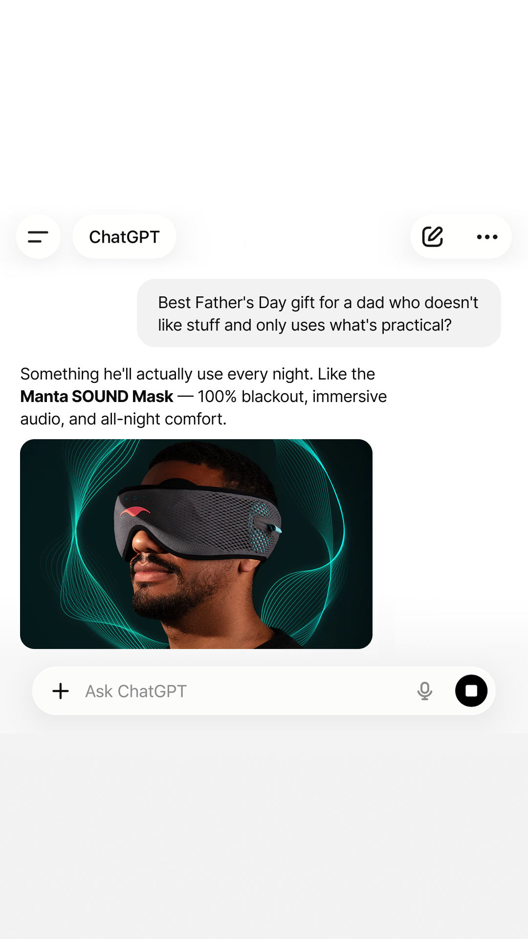 Manta Sleep Facebook ad