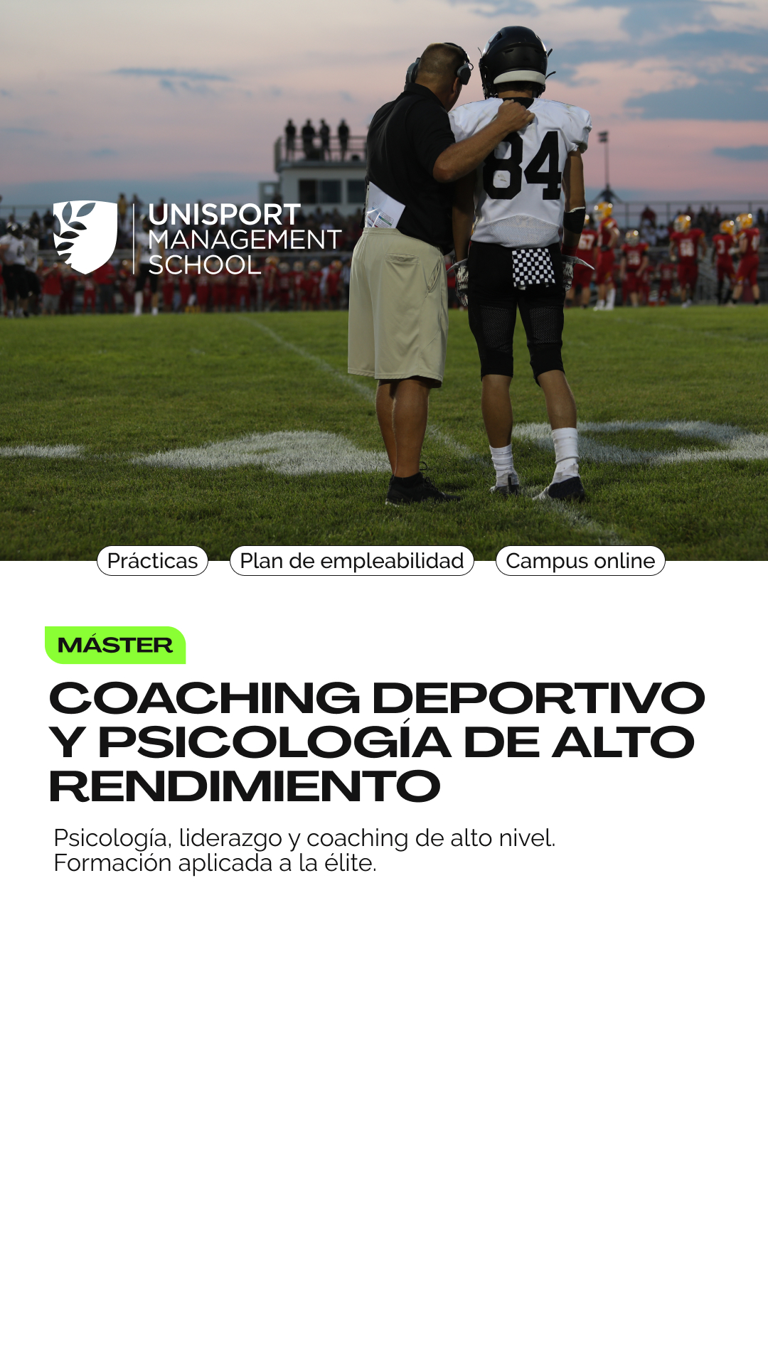 Unisport Management School Facebook ad
