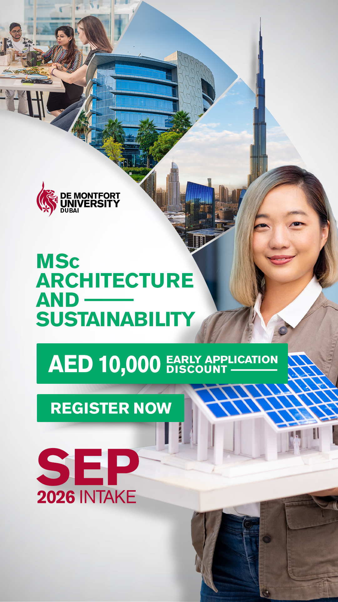 De Montfort University Dubai Facebook ad from Jun 16, 2026