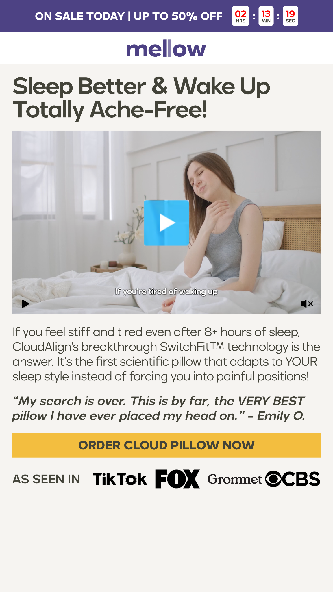 Mellow Cloud Align Pillow Facebook ad