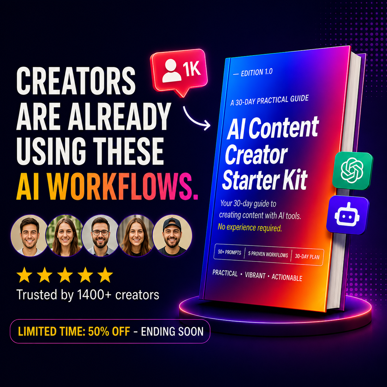Creator Lab Facebook ad: Your AI Creator System Is Ready
