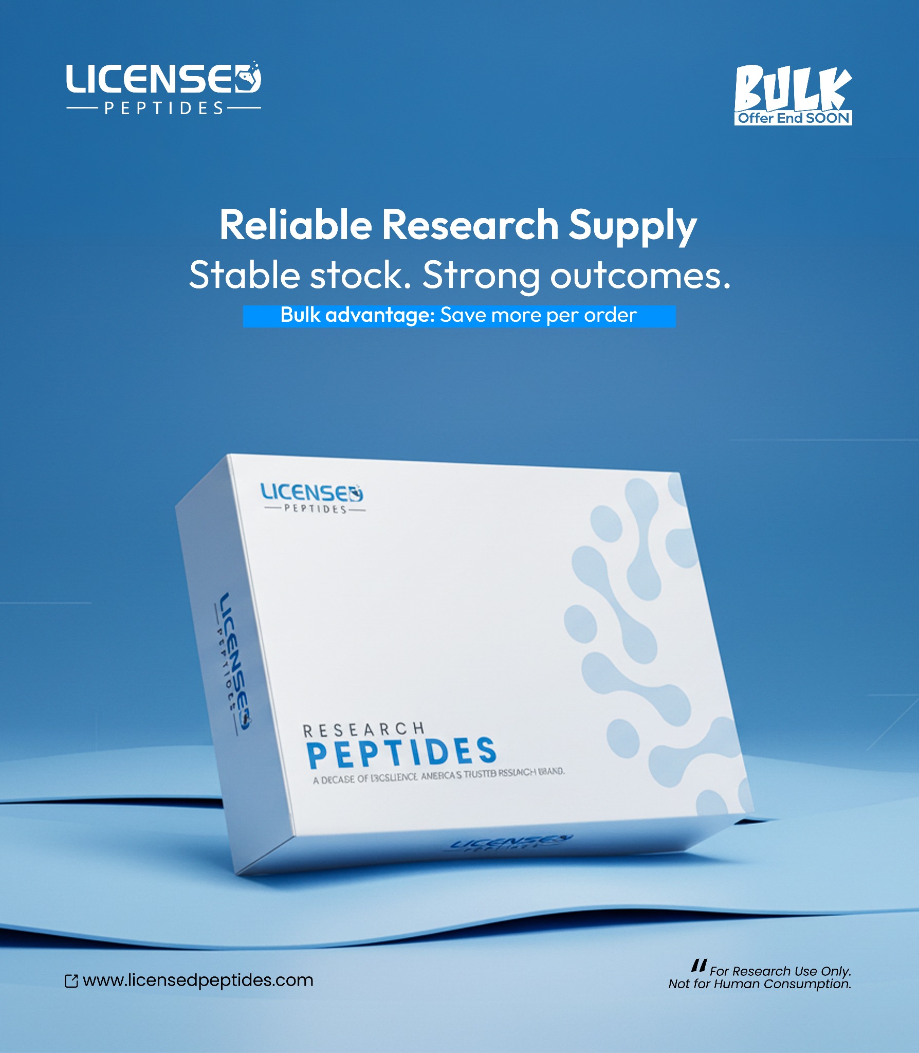 LicensedPeptides.com Facebook ad