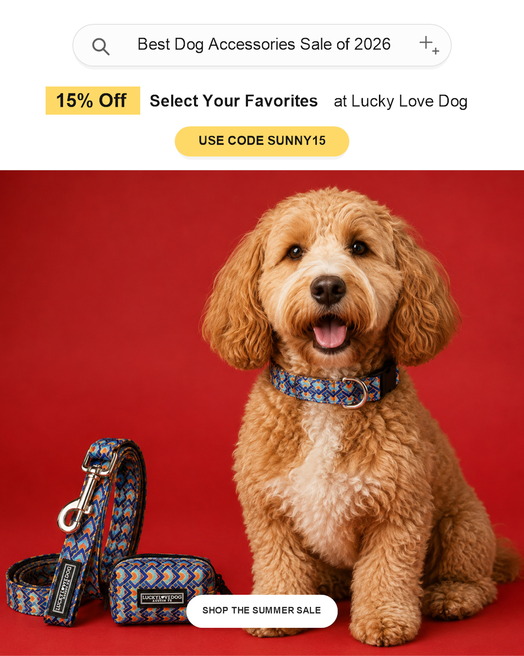 Lucky Love Dog Facebook ad