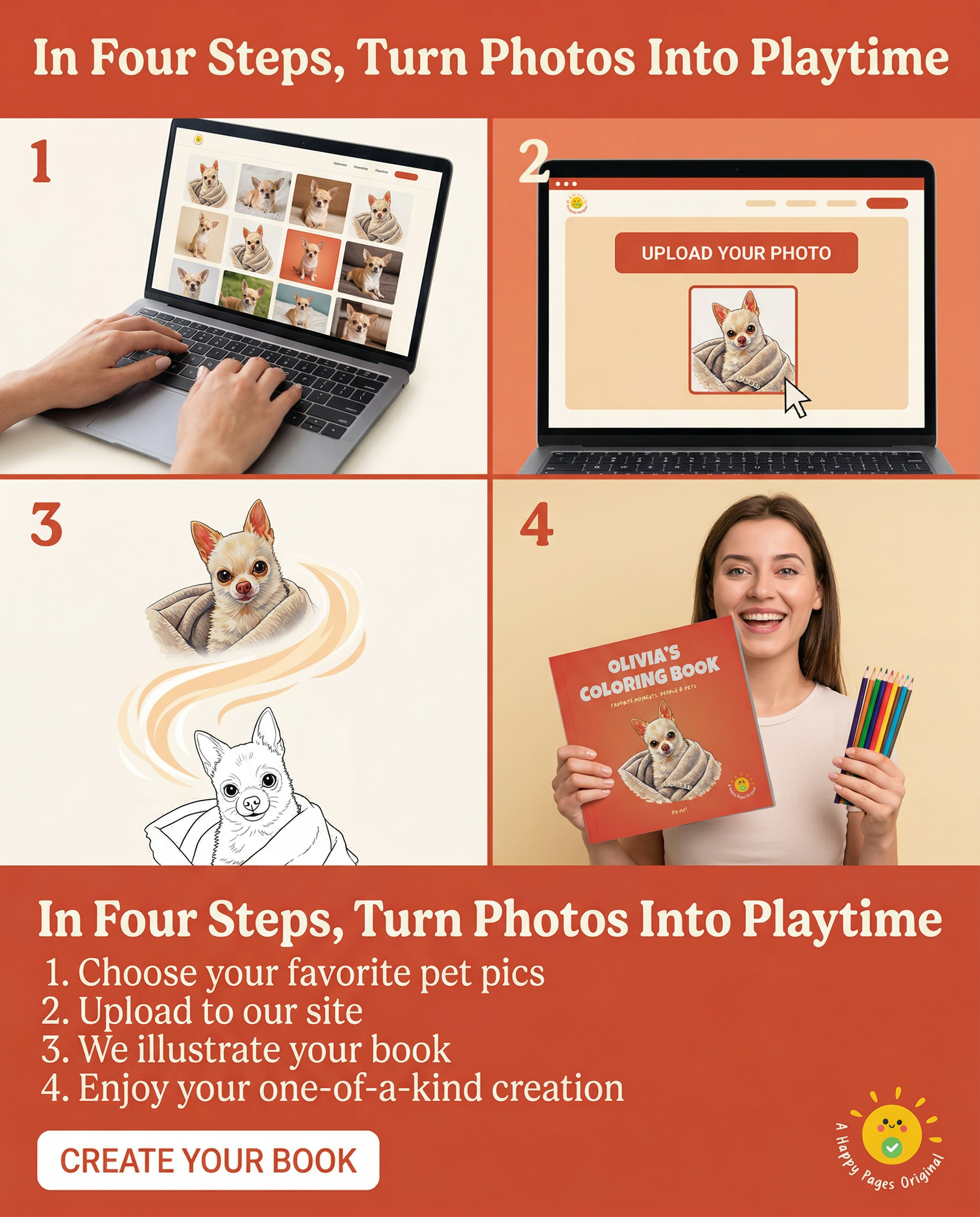 Happy Pages Facebook ad