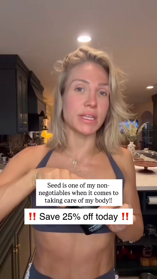 Seed Facebook ad: Use code 25SHARNA for 25% off Seed!
