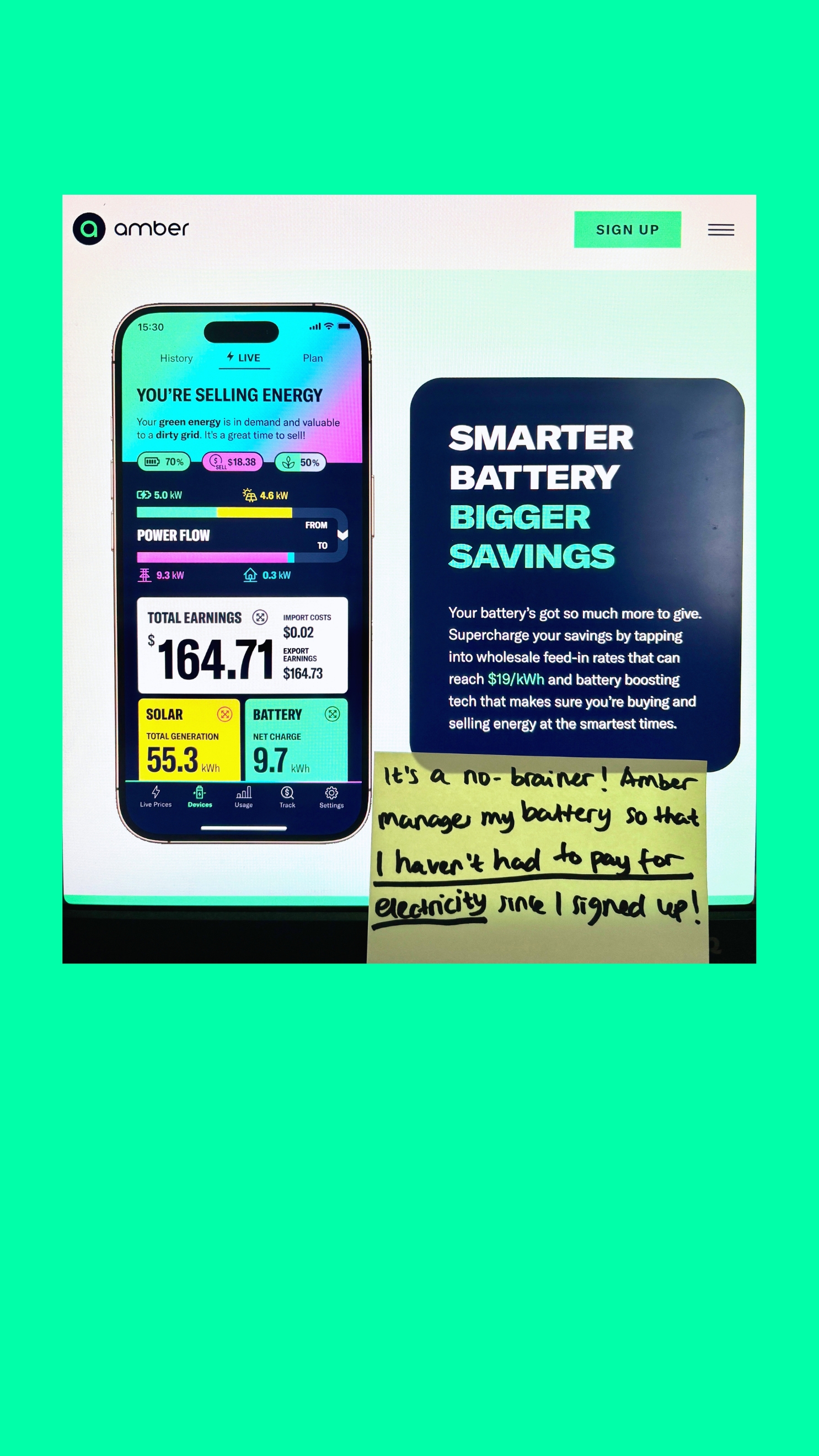 Amber Electric Facebook ad