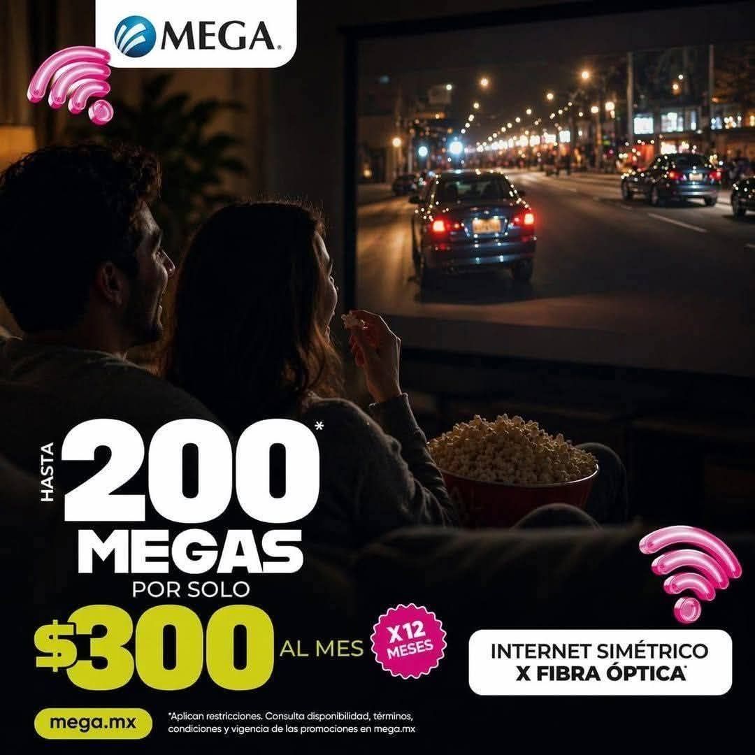 MEGA America Facebook ad: ¡Lleva tu internet al siguiente nivel!