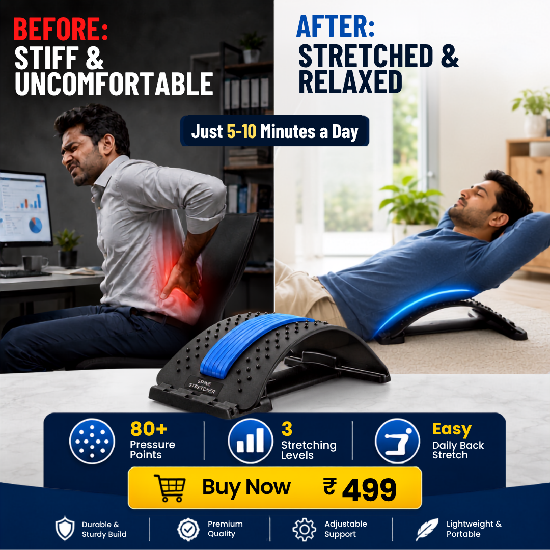 Comfoliv Facebook ad: Back Stretcher At ₹499
