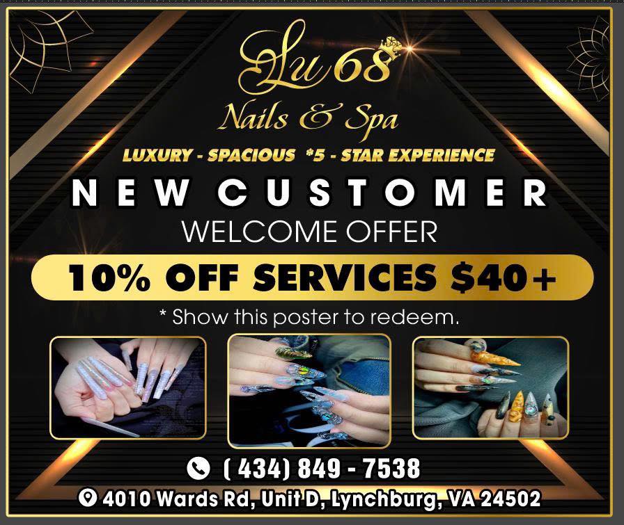LU 68 Nails & Spa Facebook ad: NEW CUSTOMER WELCOME OFFER