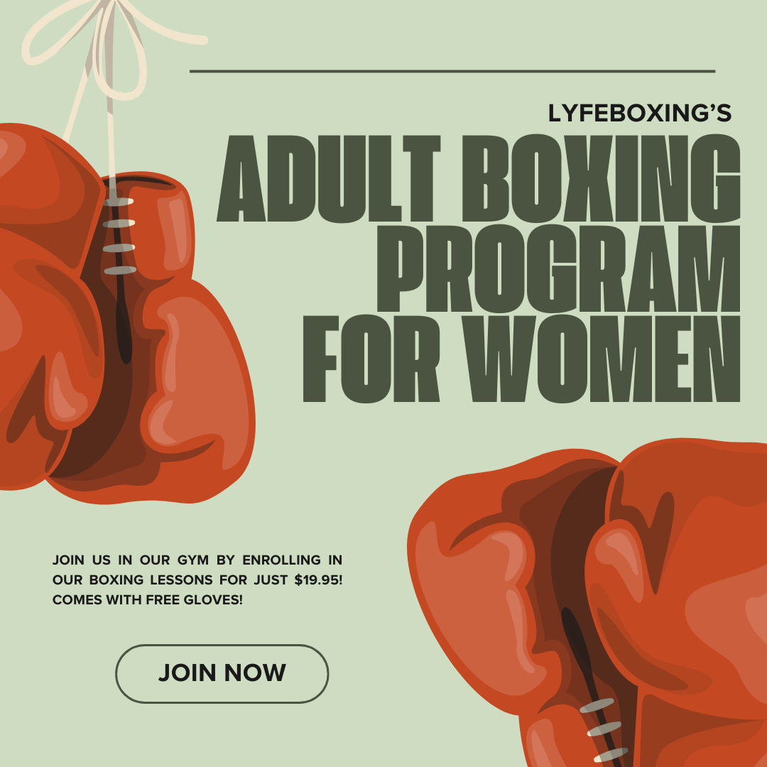 Lyfe Boxing Facebook ad: 3 Boxing Classes + Free Boxing Gloves for $19.95