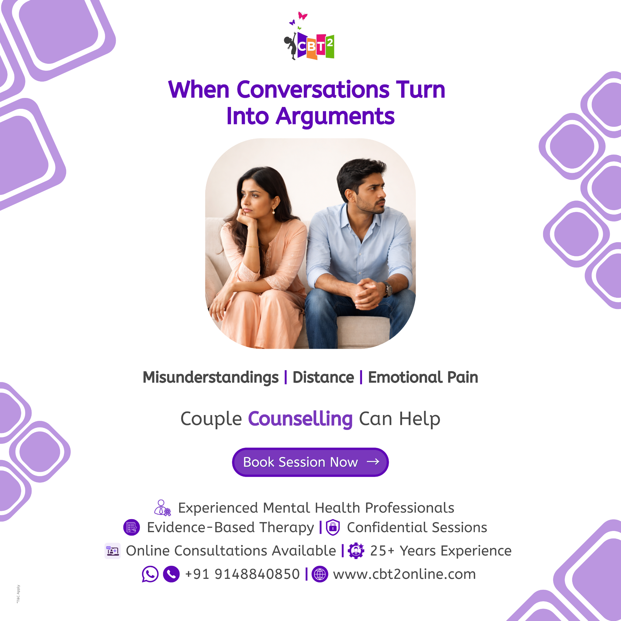 CBT2 - Autism, ADHD, Couple Counselling, Emotional Wellness Facebook ad: Every relationship goes through difficult phases.