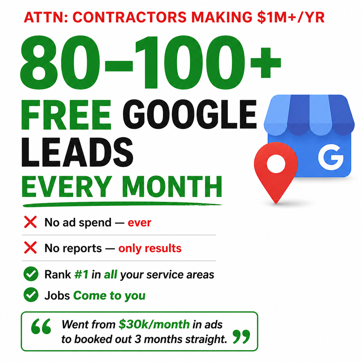 Affluent Data Solutions Facebook ad: Get 30+ Organic Leads a Week Using Google
