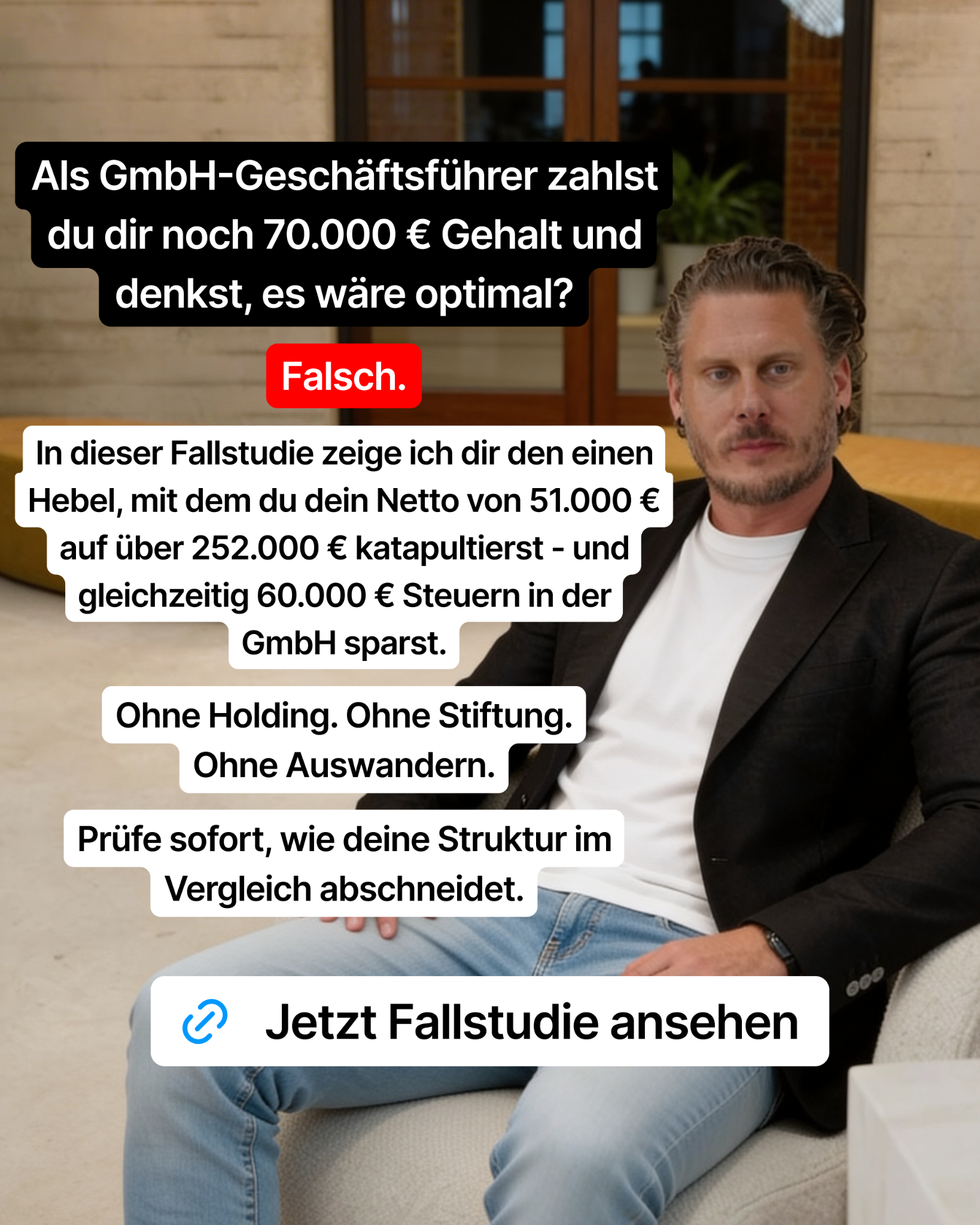 Marvin Großkrueger Facebook ad: Finde heraus, wie viel Steuer du legal sparen könntest