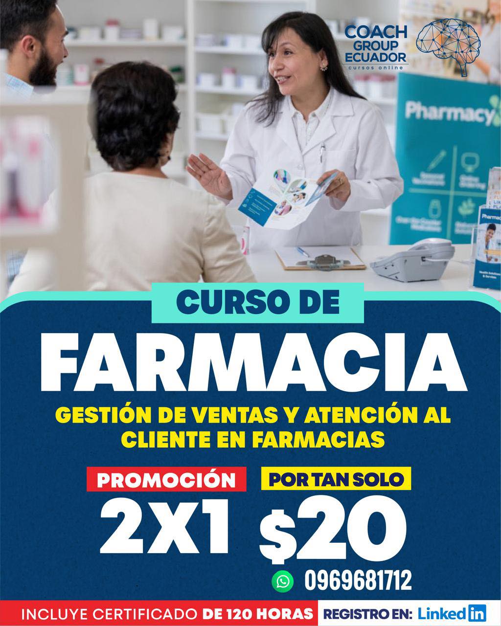 Plataforma Online Coach Group Ecuador Facebook ad: CURSO DE FARMACIA