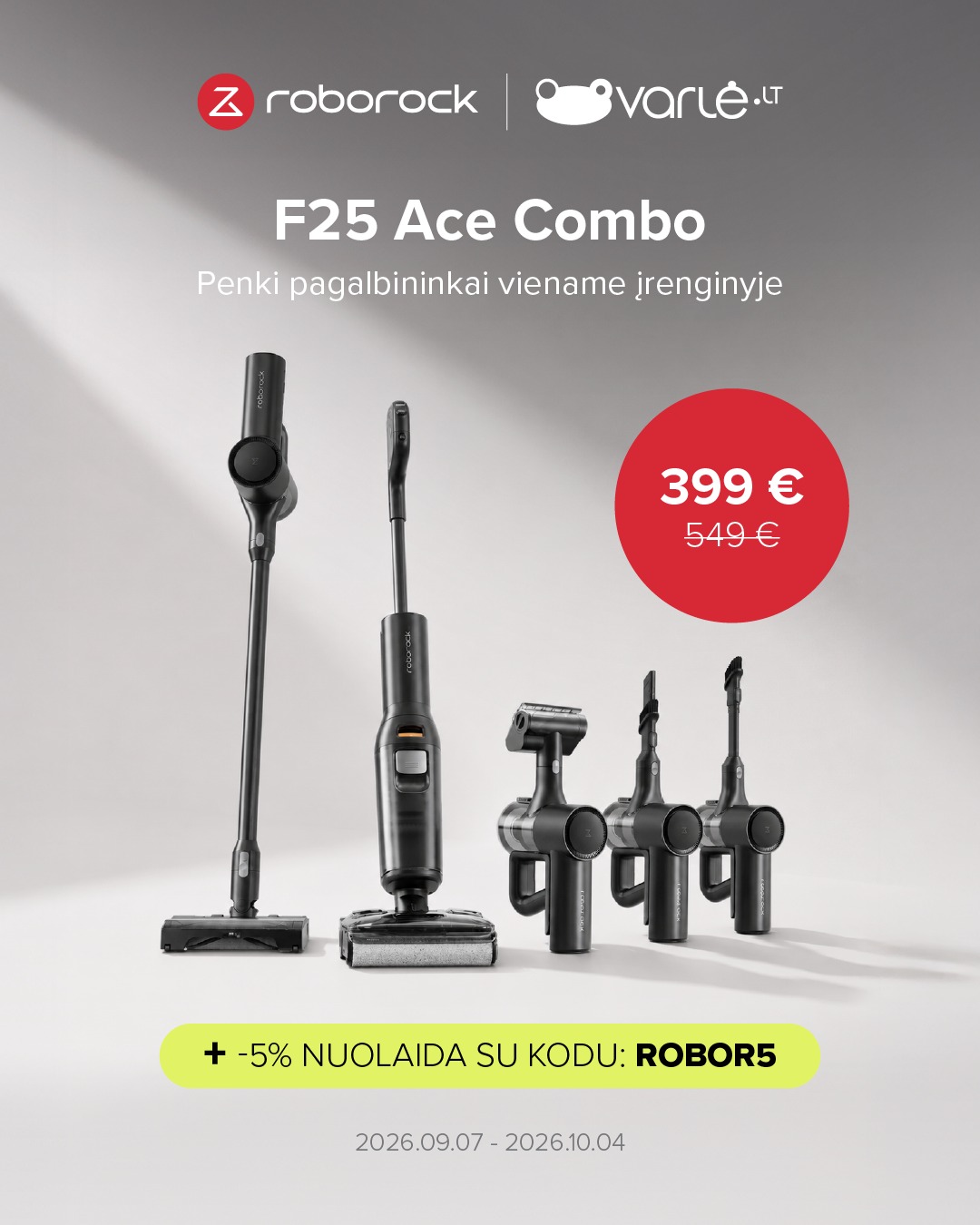 Roborock Lietuva Facebook ad: 5 funkcijos. Vienas galingas įrenginys!