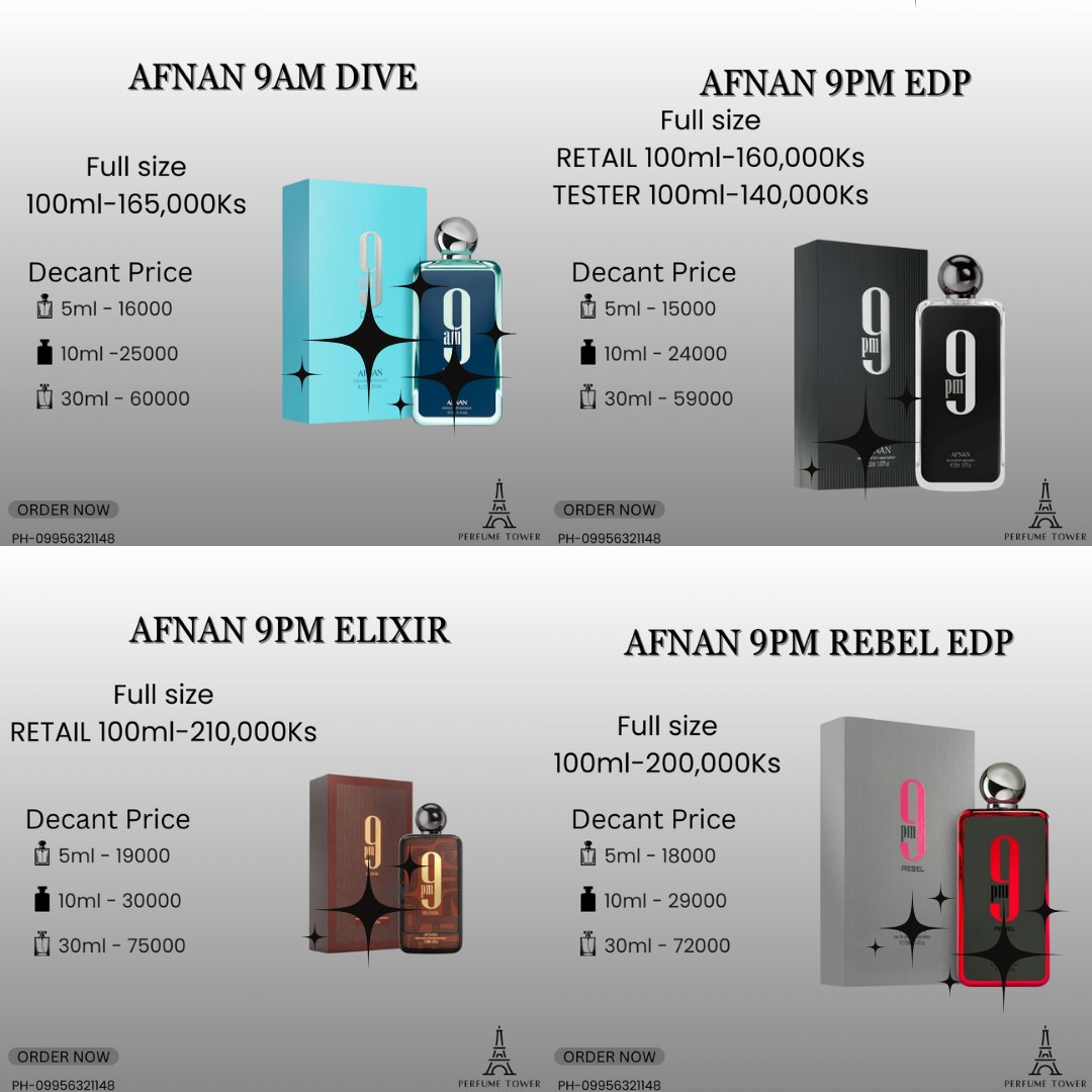 Perfume Tower Yangon Branch Facebook ad: 11.Feb.2026 Perfume Update Stock List