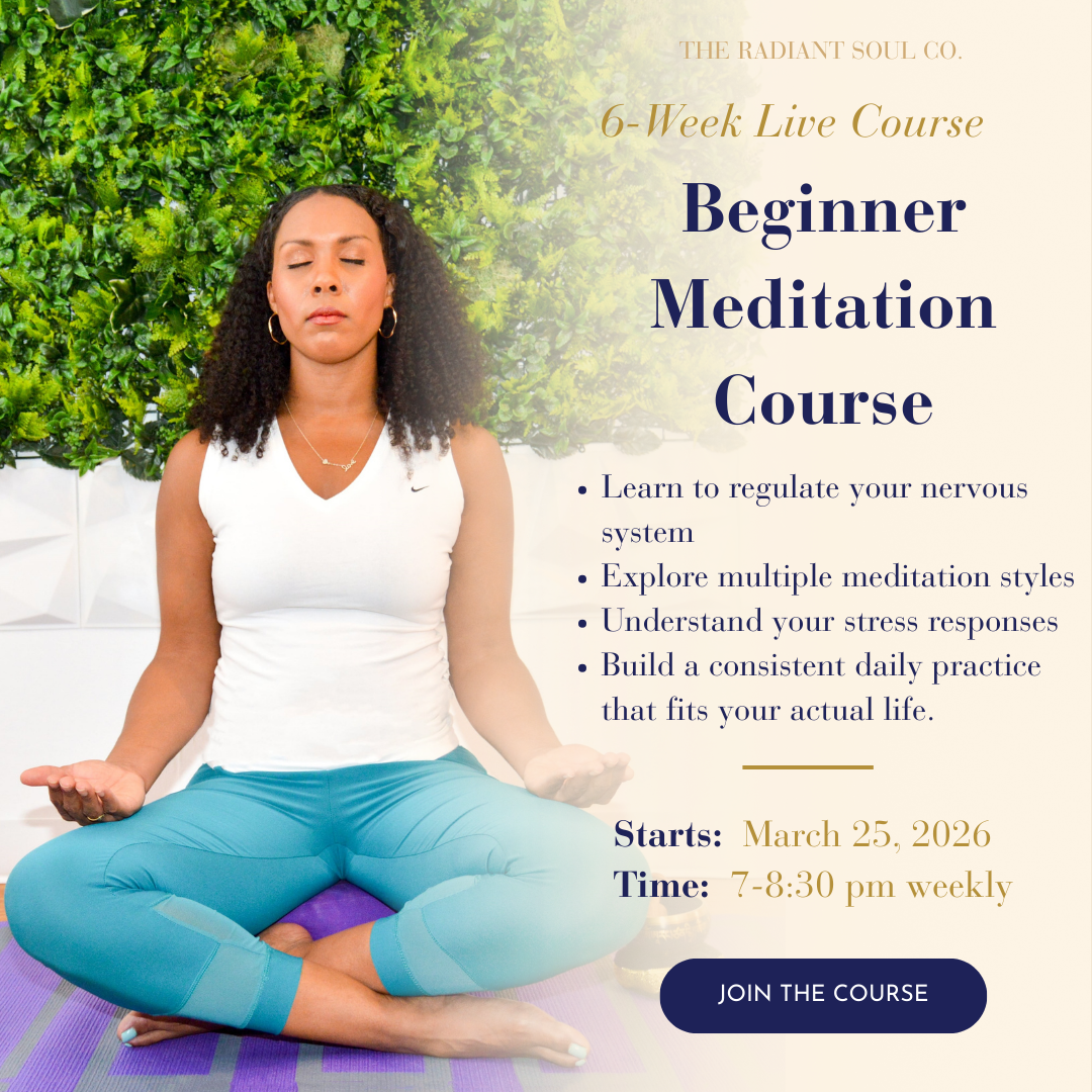 The Radiant Soul Co. Facebook ad: Learn to Meditate, For Real This Time